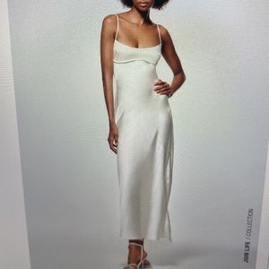 Zara Satin Effect Cut Out Dress